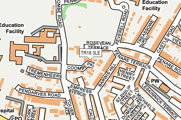 TR18 3LE map - OS OpenMap – Local (Ordnance Survey)