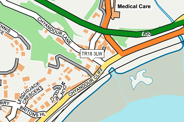 TR18 3LW map - OS OpenMap – Local (Ordnance Survey)