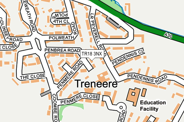 TR18 3NX map - OS OpenMap – Local (Ordnance Survey)
