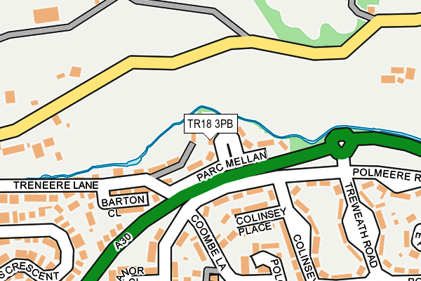 TR18 3PB map - OS OpenMap – Local (Ordnance Survey)