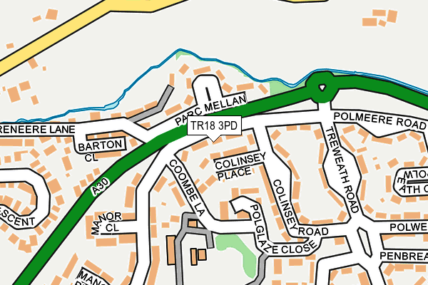 TR18 3PD map - OS OpenMap – Local (Ordnance Survey)