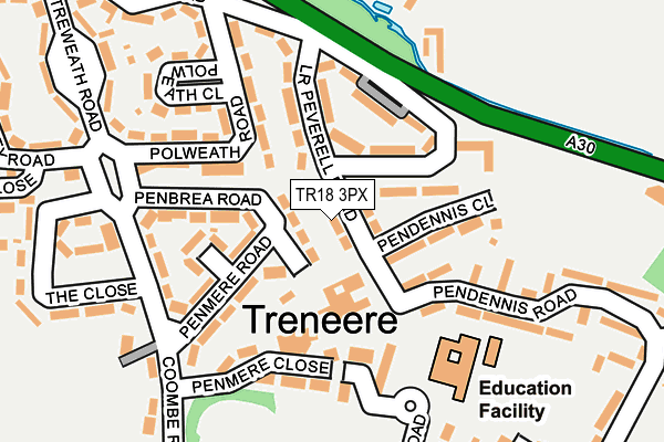 TR18 3PX map - OS OpenMap – Local (Ordnance Survey)