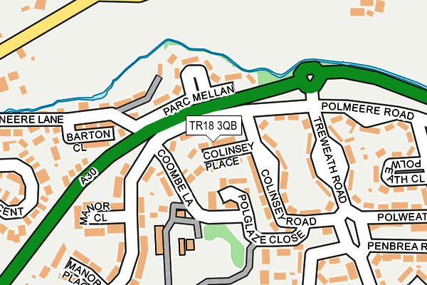 TR18 3QB map - OS OpenMap – Local (Ordnance Survey)
