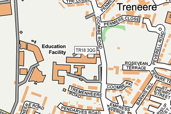 TR18 3QG map - OS OpenMap – Local (Ordnance Survey)