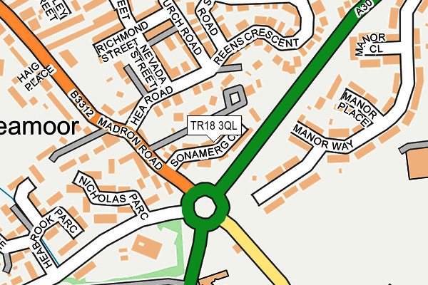 TR18 3QL map - OS OpenMap – Local (Ordnance Survey)