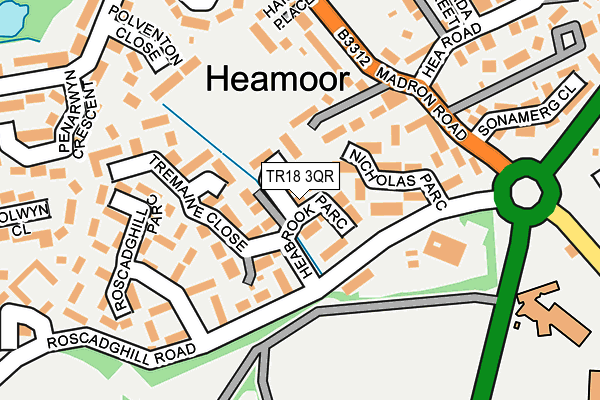 TR18 3QR map - OS OpenMap – Local (Ordnance Survey)