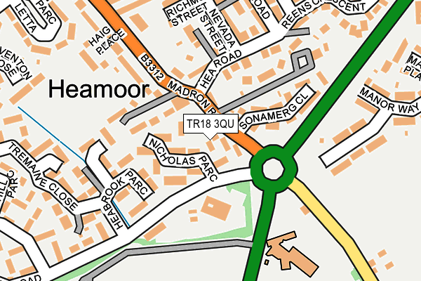 TR18 3QU map - OS OpenMap – Local (Ordnance Survey)