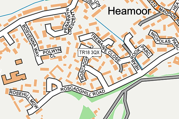 TR18 3QX map - OS OpenMap – Local (Ordnance Survey)