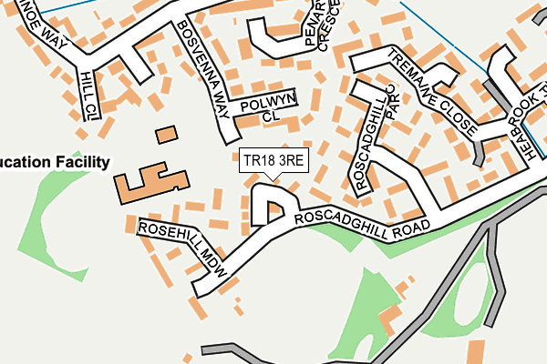 TR18 3RE map - OS OpenMap – Local (Ordnance Survey)