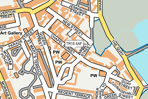 TR18 4AF map - OS OpenMap – Local (Ordnance Survey)