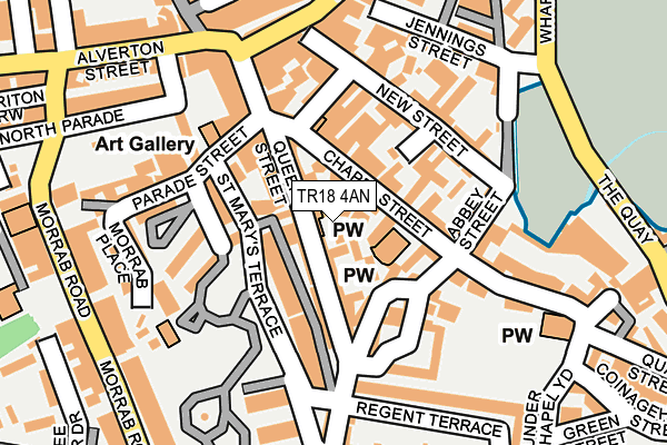 TR18 4AN map - OS OpenMap – Local (Ordnance Survey)