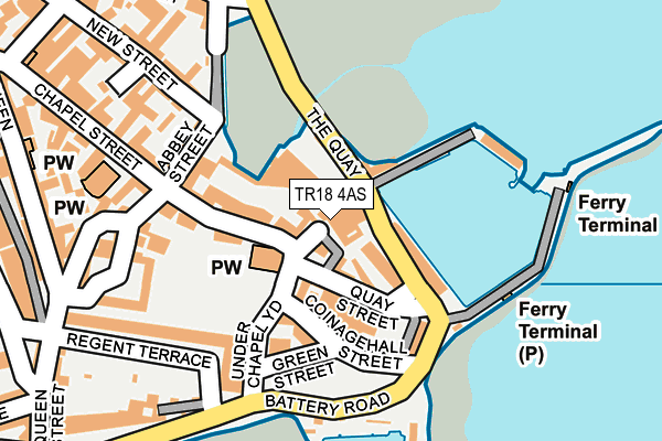 TR18 4AS map - OS OpenMap – Local (Ordnance Survey)