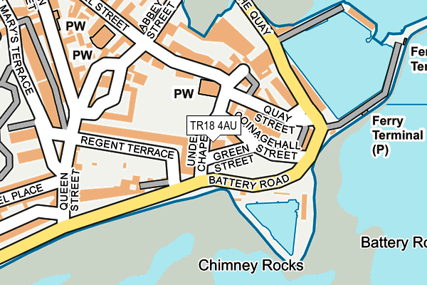 TR18 4AU map - OS OpenMap – Local (Ordnance Survey)