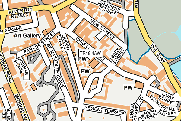TR18 4AW map - OS OpenMap – Local (Ordnance Survey)