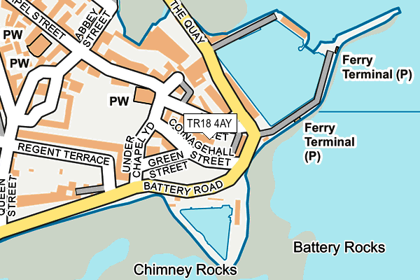 TR18 4AY map - OS OpenMap – Local (Ordnance Survey)