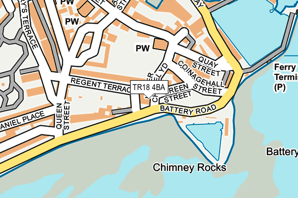 TR18 4BA map - OS OpenMap – Local (Ordnance Survey)