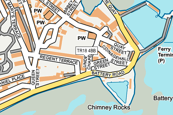 TR18 4BB map - OS OpenMap – Local (Ordnance Survey)