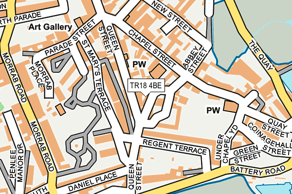 TR18 4BE map - OS OpenMap – Local (Ordnance Survey)