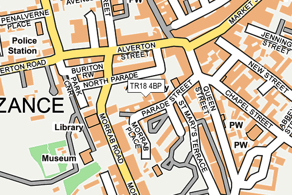 TR18 4BP map - OS OpenMap – Local (Ordnance Survey)