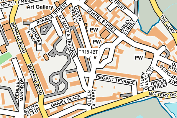 TR18 4BT map - OS OpenMap – Local (Ordnance Survey)