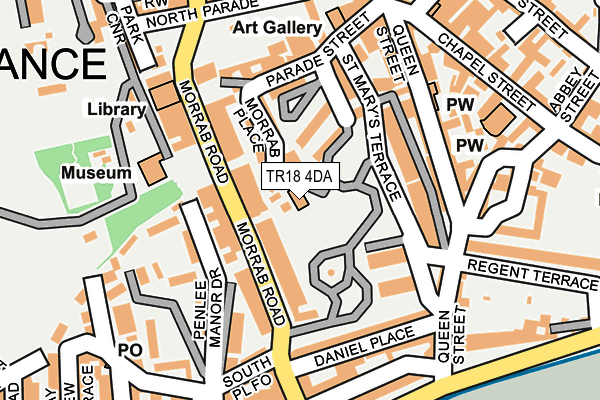 TR18 4DA map - OS OpenMap – Local (Ordnance Survey)