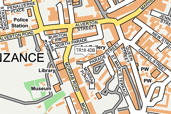 TR18 4DB map - OS OpenMap – Local (Ordnance Survey)