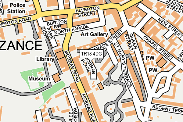 TR18 4DG map - OS OpenMap – Local (Ordnance Survey)