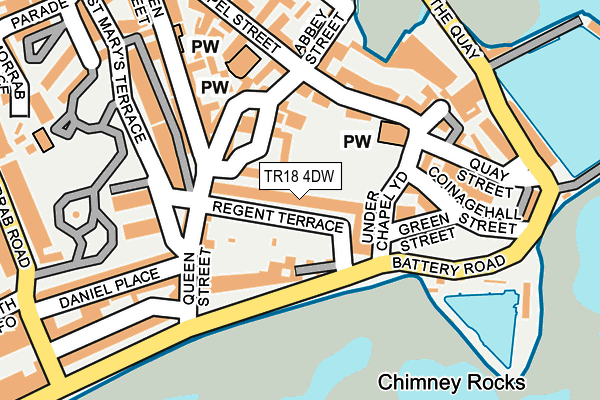 TR18 4DW map - OS OpenMap – Local (Ordnance Survey)