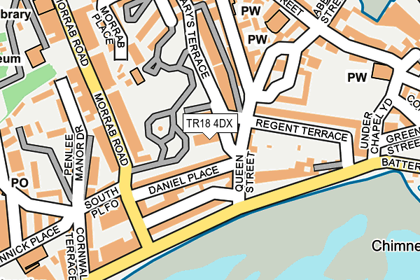 TR18 4DX map - OS OpenMap – Local (Ordnance Survey)