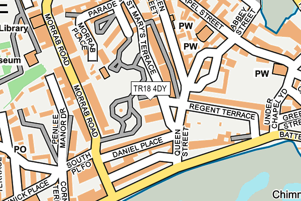 TR18 4DY map - OS OpenMap – Local (Ordnance Survey)