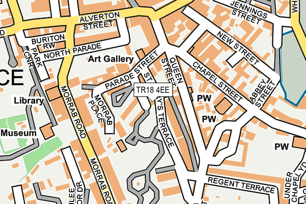 TR18 4EE map - OS OpenMap – Local (Ordnance Survey)