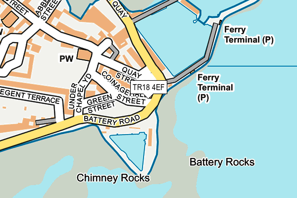 TR18 4EF map - OS OpenMap – Local (Ordnance Survey)