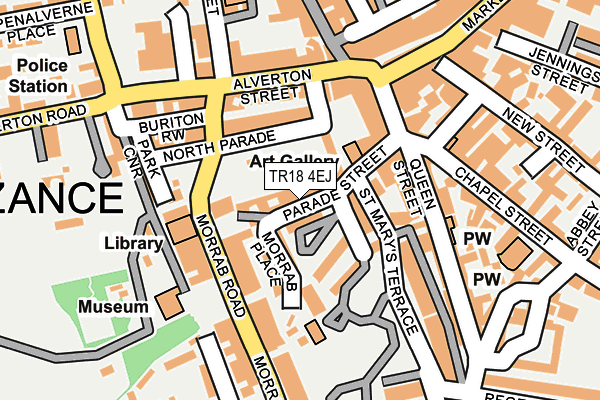 TR18 4EJ map - OS OpenMap – Local (Ordnance Survey)