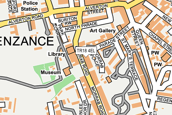 TR18 4EL map - OS OpenMap – Local (Ordnance Survey)