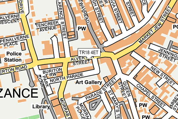 TR18 4ET map - OS OpenMap – Local (Ordnance Survey)