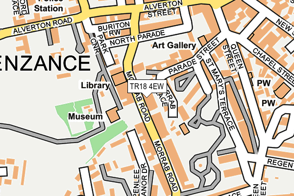 TR18 4EW map - OS OpenMap – Local (Ordnance Survey)