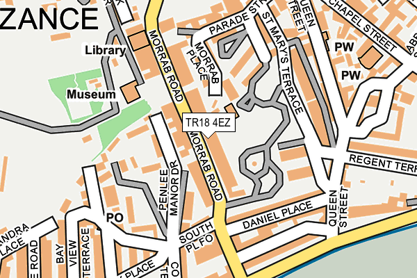 TR18 4EZ map - OS OpenMap – Local (Ordnance Survey)
