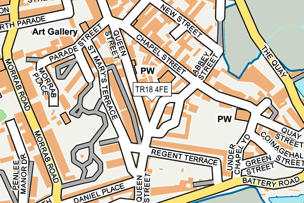 TR18 4FE map - OS OpenMap – Local (Ordnance Survey)