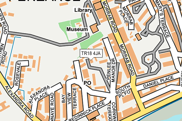 TR18 4JA map - OS OpenMap – Local (Ordnance Survey)