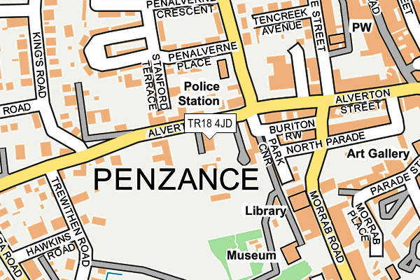 TR18 4JD map - OS OpenMap – Local (Ordnance Survey)