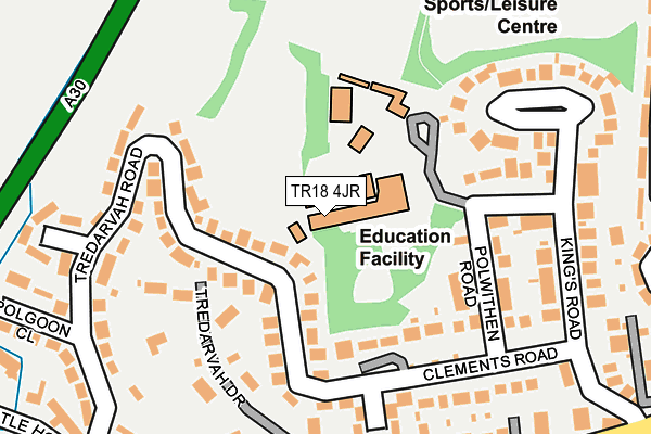 TR18 4JR map - OS OpenMap – Local (Ordnance Survey)