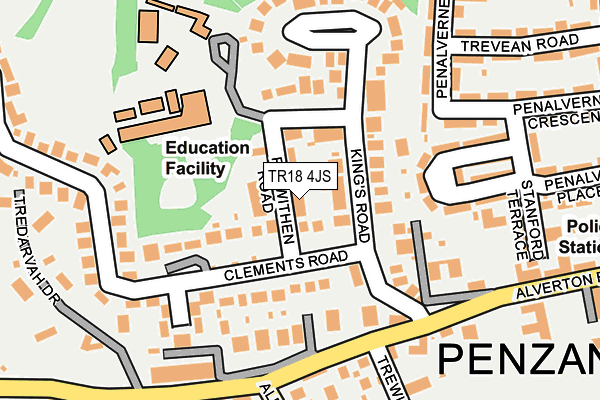 TR18 4JS map - OS OpenMap – Local (Ordnance Survey)