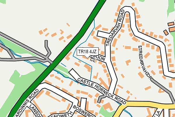 TR18 4JZ map - OS OpenMap – Local (Ordnance Survey)