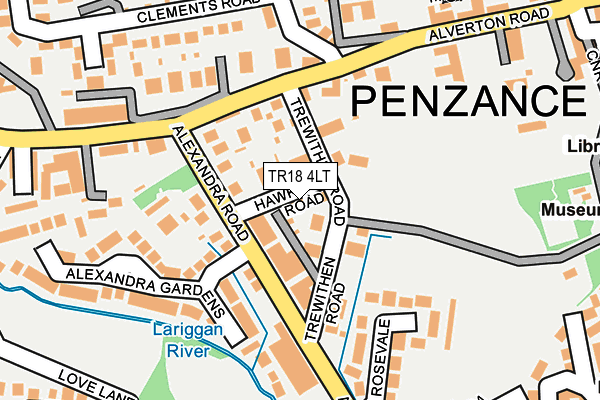 Map of PENZANCE PROPERTY LTD at local scale