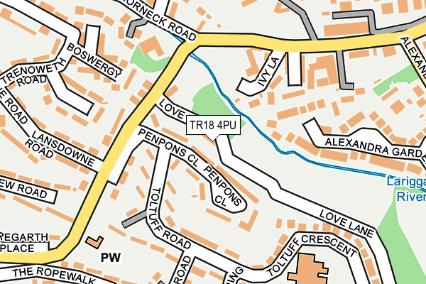 TR18 4PU map - OS OpenMap – Local (Ordnance Survey)