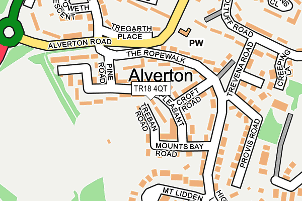 TR18 4QT map - OS OpenMap – Local (Ordnance Survey)