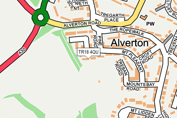 TR18 4QU map - OS OpenMap – Local (Ordnance Survey)