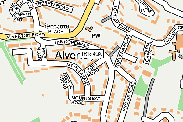 TR18 4QX map - OS OpenMap – Local (Ordnance Survey)