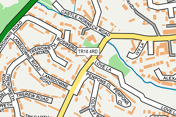 TR18 4RD map - OS OpenMap – Local (Ordnance Survey)
