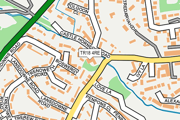TR18 4RE map - OS OpenMap – Local (Ordnance Survey)